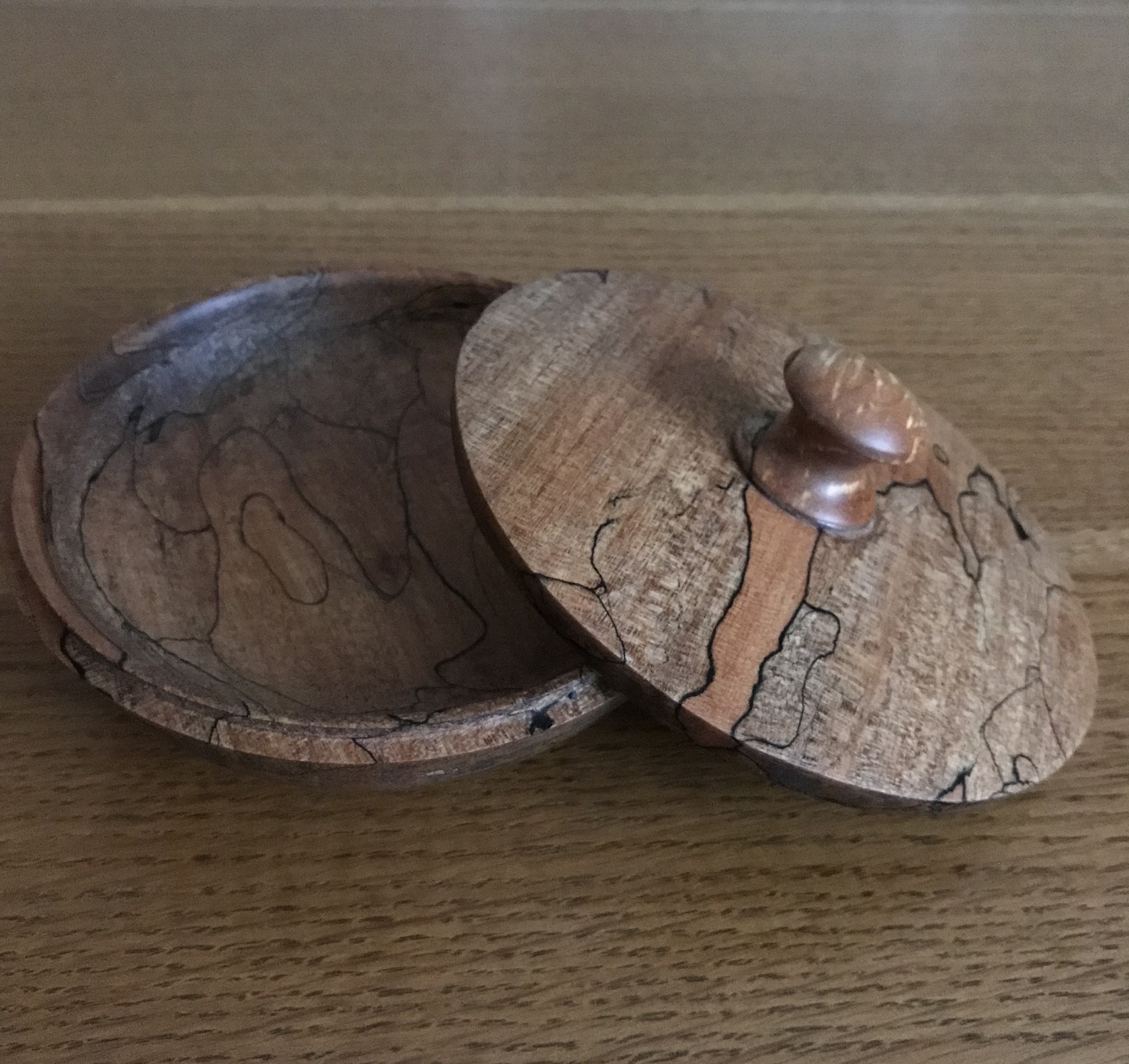 Small Spalted Maple Lidded Container