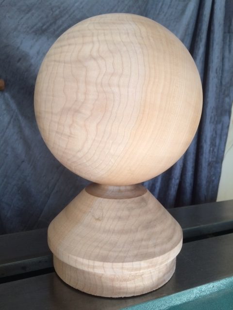 7″ Maple Sphere on Stand — used as an award for the International Society of Oncology Pharmacy Practitioners